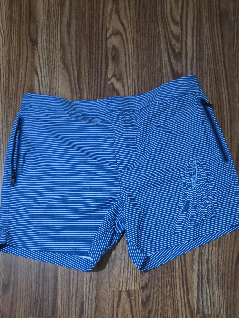 Ted Baker London Blue and White Striped Swim Trunks